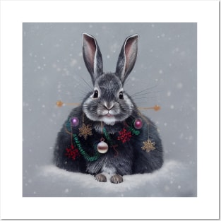 Christmas Bunny Posters and Art